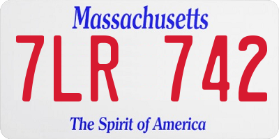MA license plate 7LR742
