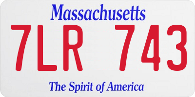 MA license plate 7LR743