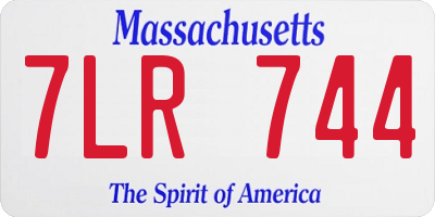 MA license plate 7LR744