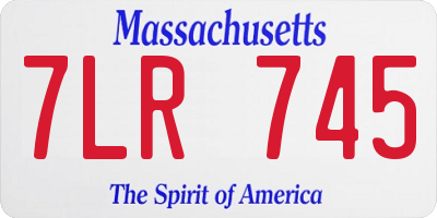 MA license plate 7LR745