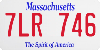 MA license plate 7LR746