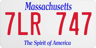 MA license plate 7LR747