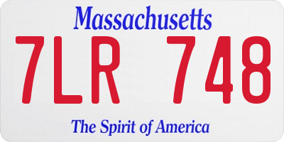 MA license plate 7LR748