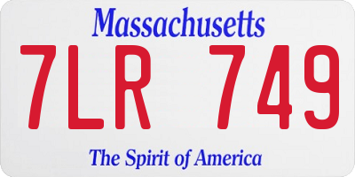 MA license plate 7LR749