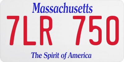 MA license plate 7LR750