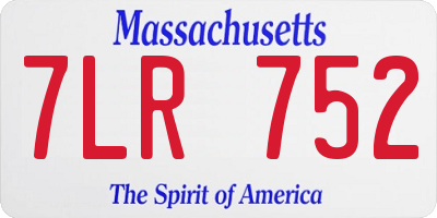 MA license plate 7LR752