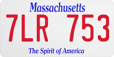 MA license plate 7LR753