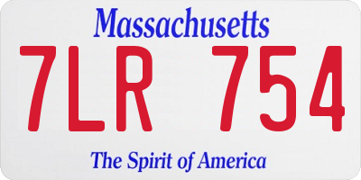 MA license plate 7LR754