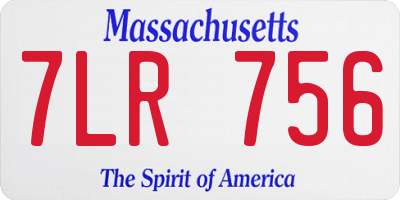 MA license plate 7LR756