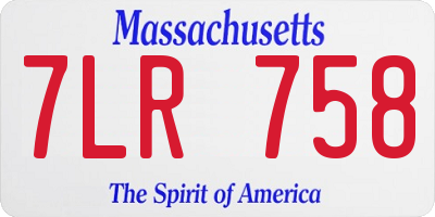 MA license plate 7LR758