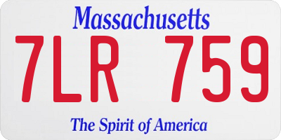 MA license plate 7LR759