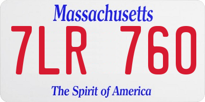 MA license plate 7LR760