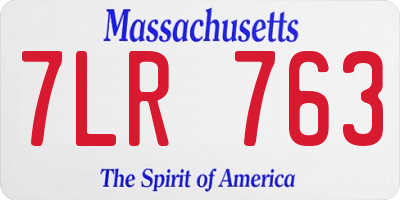 MA license plate 7LR763