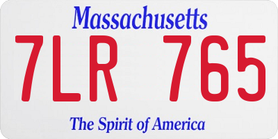 MA license plate 7LR765