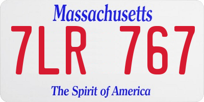 MA license plate 7LR767