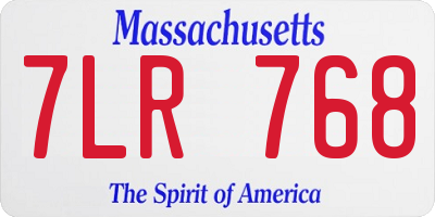 MA license plate 7LR768