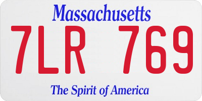 MA license plate 7LR769