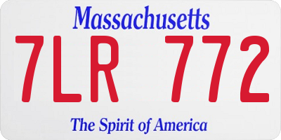 MA license plate 7LR772