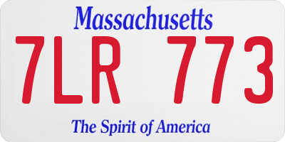 MA license plate 7LR773