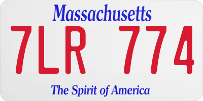 MA license plate 7LR774