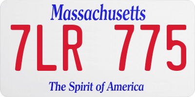 MA license plate 7LR775