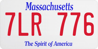 MA license plate 7LR776
