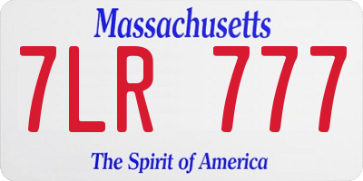 MA license plate 7LR777