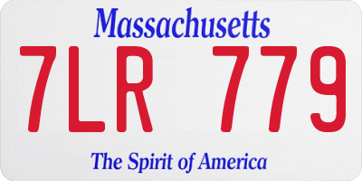 MA license plate 7LR779