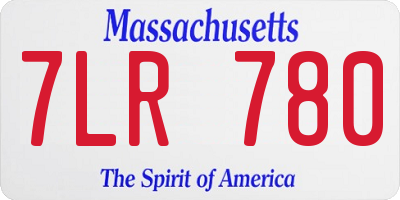 MA license plate 7LR780