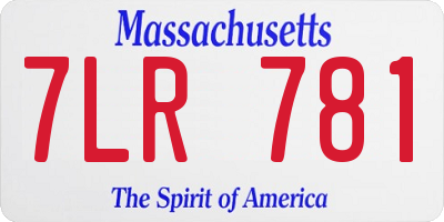 MA license plate 7LR781