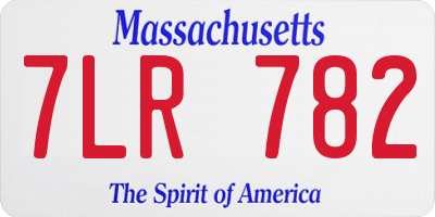 MA license plate 7LR782