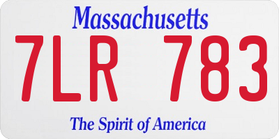 MA license plate 7LR783