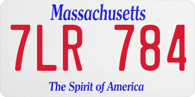 MA license plate 7LR784