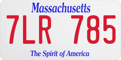 MA license plate 7LR785