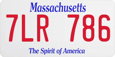 MA license plate 7LR786