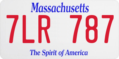 MA license plate 7LR787