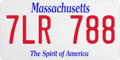 MA license plate 7LR788