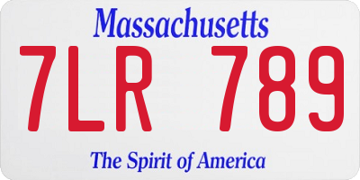 MA license plate 7LR789