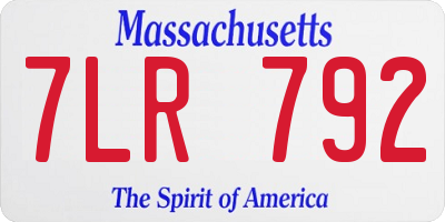 MA license plate 7LR792