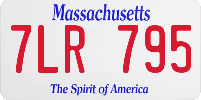 MA license plate 7LR795