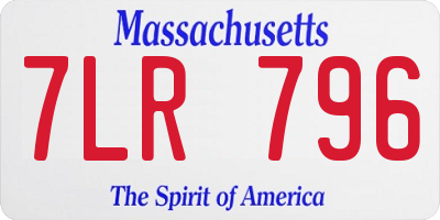 MA license plate 7LR796