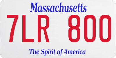 MA license plate 7LR800