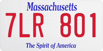 MA license plate 7LR801