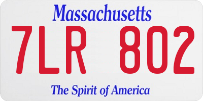 MA license plate 7LR802