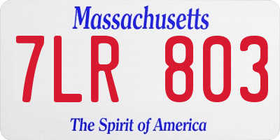 MA license plate 7LR803