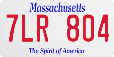MA license plate 7LR804