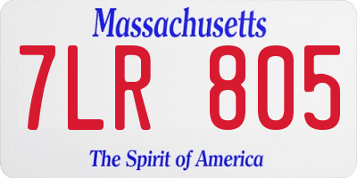 MA license plate 7LR805