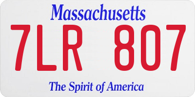 MA license plate 7LR807