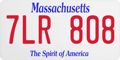 MA license plate 7LR808