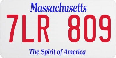 MA license plate 7LR809